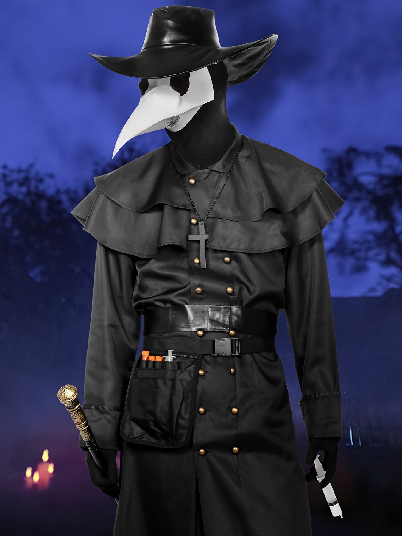 Steampunk Pestdoktor Kostüm für Herren - Mystisches Outfit für Halloween und Mottopartys