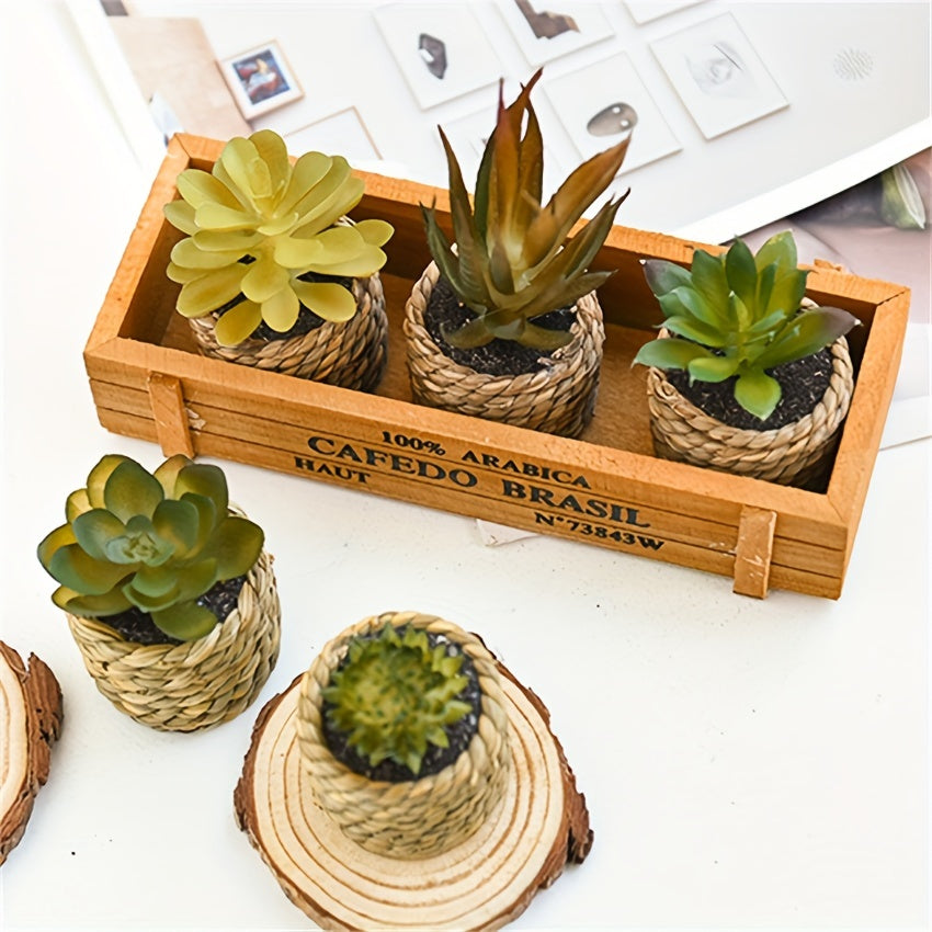 5pcs Set of Artificial Succulents & Aloe - Faux Potted Plants for Indoor/Outdoor Decor, Perfect for Home, Kitchen, Desk, and Wedding, for Spring