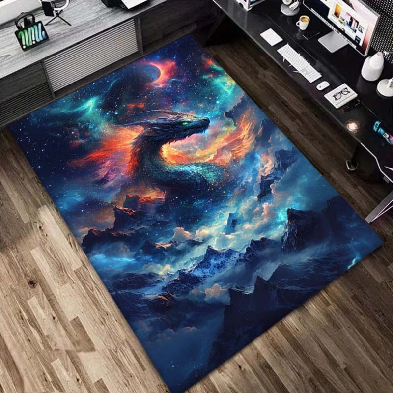 A Fantasy Dragon Soars Above The Clouds, Featuring a Stylish Printed Non-Slip Outdoor Carpet, Suitable for Yoga, Bedrooms, Bathrooms, Living Rooms, Dorms, And Balconies, Making It a Perfect Decorative Rug And Holiday Gift, We