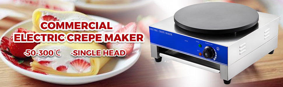 VEVOR Pfannkuchen Maschine Crepespfanne 3kW crepes maker für Pfannkuchen Speck Eier Tortilla usw.