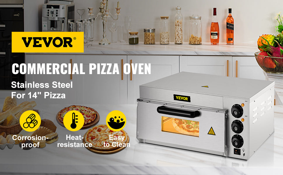 Vevor kommerziellen elektrischen Pizza ofen 14 "Single Deck Layer 110-1300w/220v-2000w und Regal Mehrzweck-Pizza bäcker