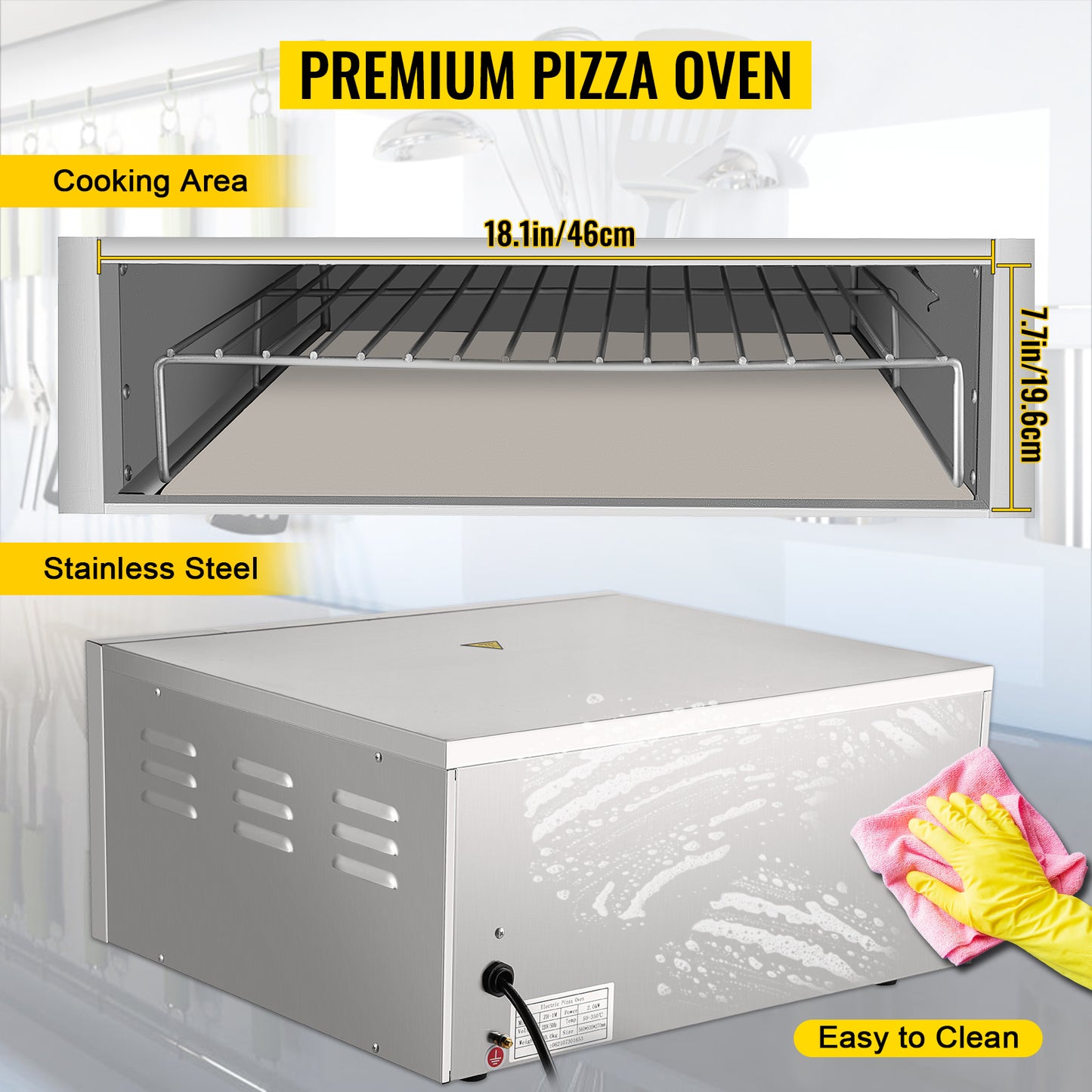 Vevor kommerziellen elektrischen Pizza ofen 14 "Single Deck Layer 110-1300w/220v-2000w und Regal Mehrzweck-Pizza bäcker