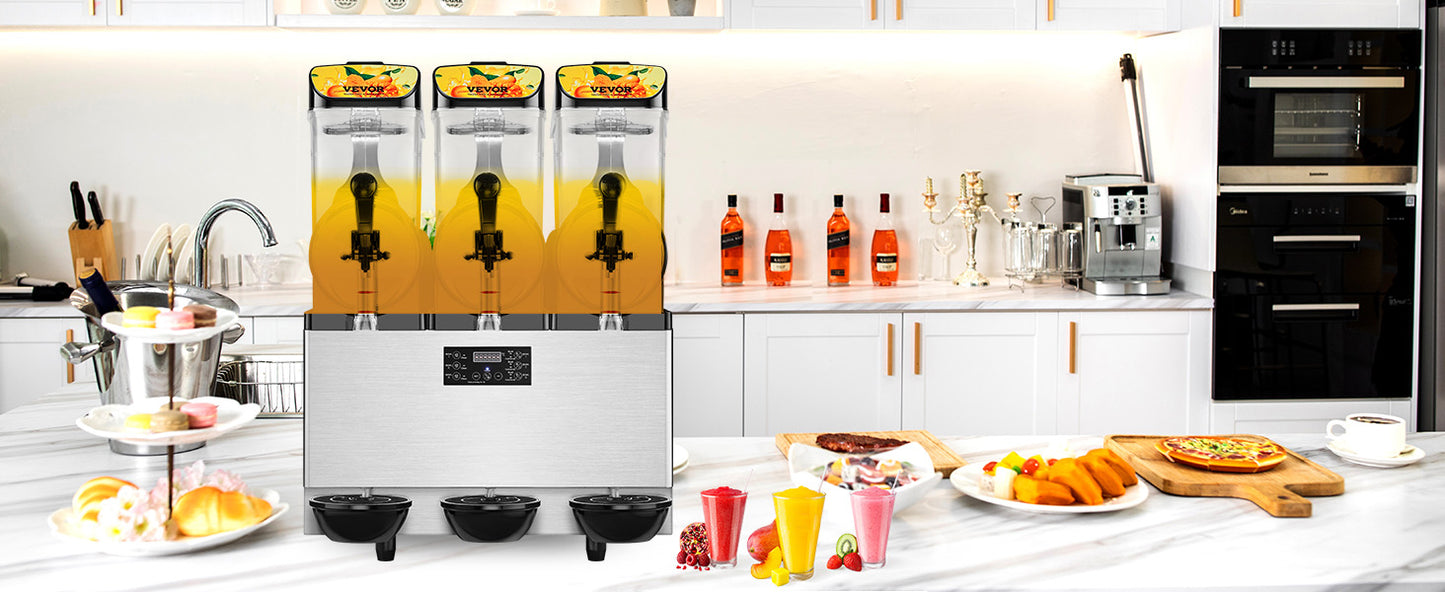 VEVOR Kommerzielle Slushy-Maschine, 36 L Einzelschüssel, 75 Tassen Margarita-Maschine, 1100 W Edelstahl Margarita Smoothie, Frozen Drink Maker, Slushie-Maschine für Party, Café, Restaurants, Bars usw.