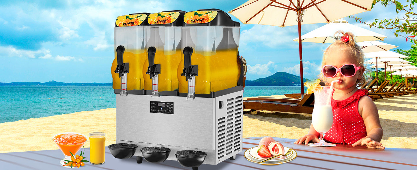 VEVOR Kommerzielle Slushy-Maschine, 36 L Einzelschüssel, 75 Tassen Margarita-Maschine, 1100 W Edelstahl Margarita Smoothie, Frozen Drink Maker, Slushie-Maschine für Party, Café, Restaurants, Bars usw.