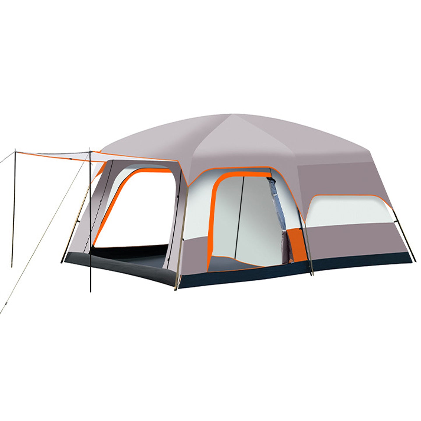 Luxury Family Camping Tent - Spacious 4-6 Person Design with Dual Bedrooms & Living Room, Durable Polyester, All-Season Comfort, Light Brown