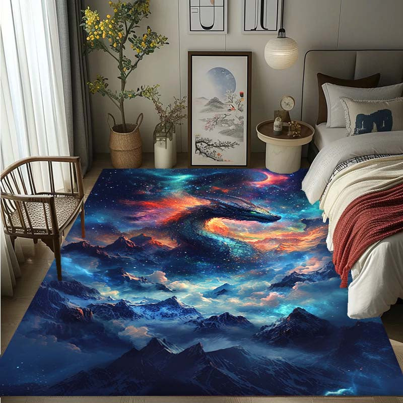 A Fantasy Dragon Soars Above The Clouds, Featuring a Stylish Printed Non-Slip Outdoor Carpet, Suitable for Yoga, Bedrooms, Bathrooms, Living Rooms, Dorms, And Balconies, Making It a Perfect Decorative Rug And Holiday Gift, We