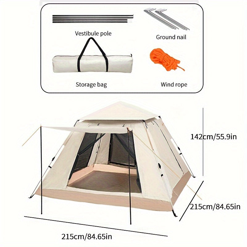 Quick-Open Family Tent Set with Large Windows - Sun Protection, Ventilated & Breathable, High-Density Mesh for Outdoor Mosquito Prevention