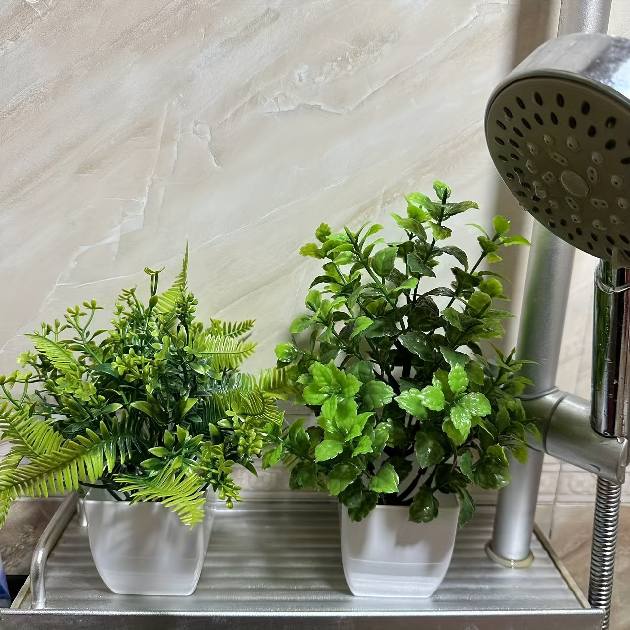 1/2pcs Artificial Fern Plants in Pots, Versatile Faux Greenery Decor, Plastic Home Accents, with Containers for Bathroom, Living Room, Bedroom, Office Desk, Dining Table, All-Season Spring Decoration, Artificial Plants for Ho