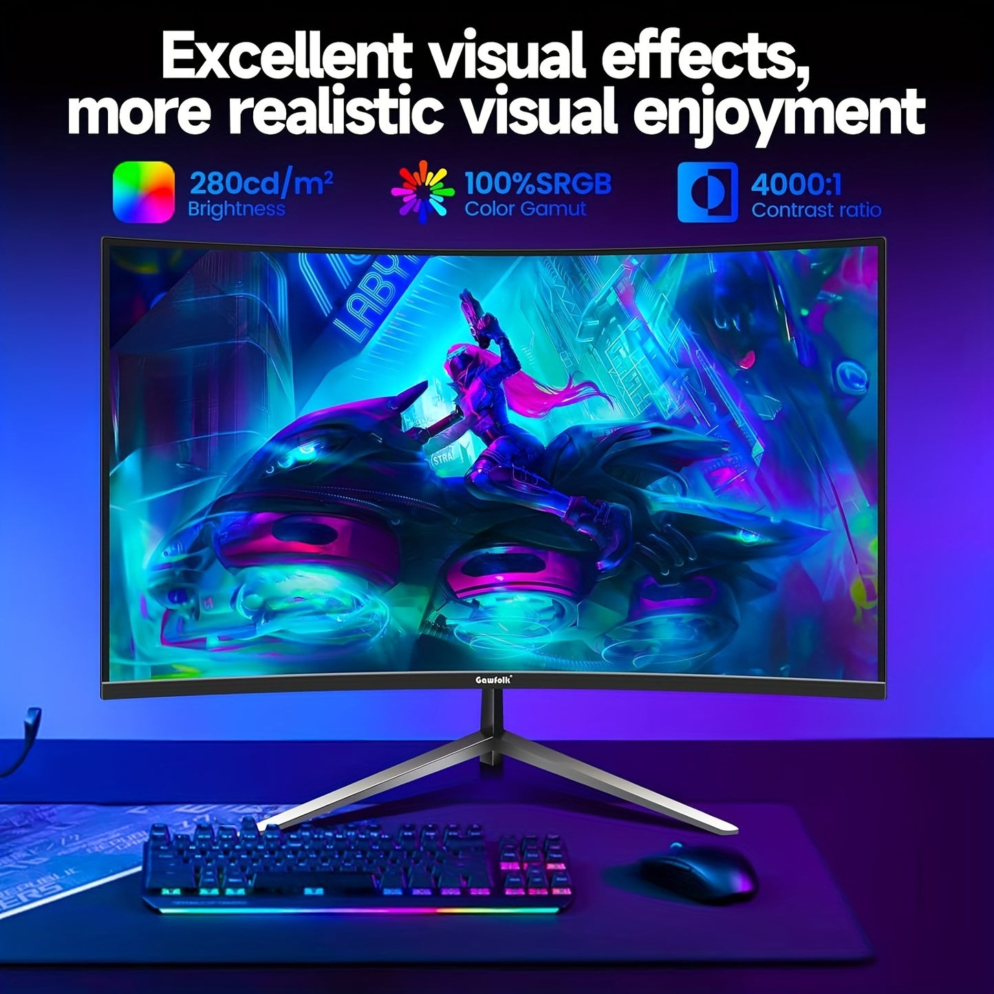 GAWFOLK 32 Zoll Curved Gaming Monitor - 240Hz für ultraschnelles Gameplay