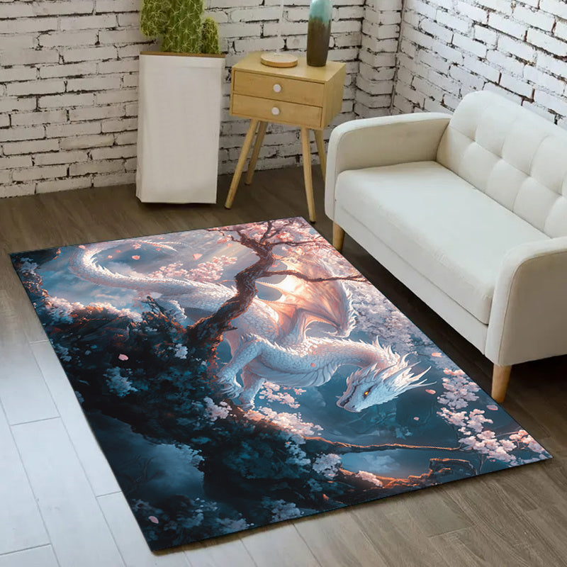 Dragon-Themed Christmas Carpet - Soft Crystal Velvet, Perfect for Living Room, Bedroom, Game Room & Outdoor Decor, Christmas Decor