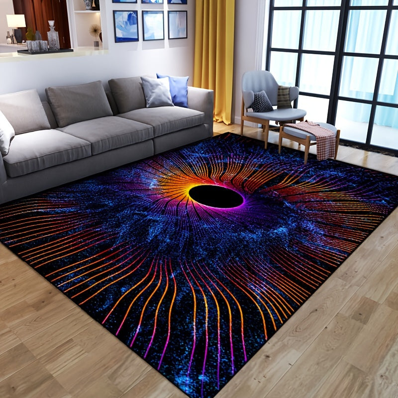 3D Visual Effect Area Rug - Non-Slip, Machine Washable Polyester Carpet for Living Room & Bedroom Decor