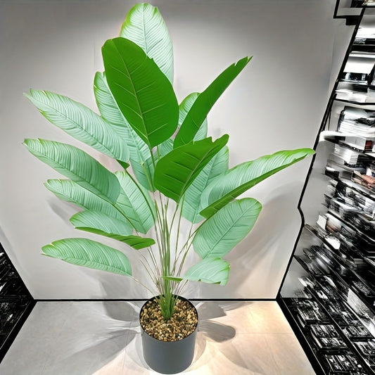 Artificial Paradise Bird Plant False Tropical Palm Tree Artificial Banana Leaf Tree Suitable for Easter, Bright Day, St. Patrick'S Day Home Indoor and Outdoor Office Modern Decoration housewarming Gift