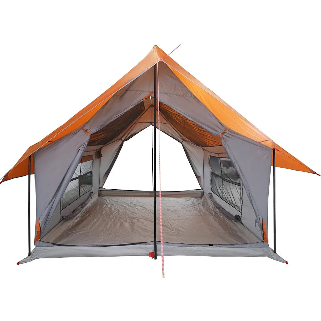 Camping Tent 5 People Grey and Orange Waterproof