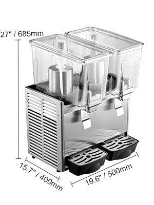 VEVOR 12L x 2 Tanks Getränkespender Schwarz Saftspender Edelstahl Getränkespenderzapfen Trinkwasserspender für Kommerzielle oder zu Hause