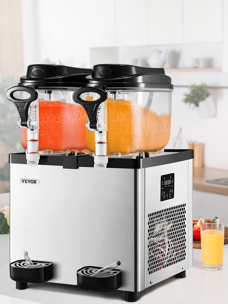 Vevor kommerzielle Slushy Maschine 6l x 2 Tanks 50 Tassen Edelstahl Margarita Smoothie Tiefkühl getränke hersteller für Bars und den Heimgebrauch