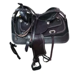 Premium Black Leder Barrel Racing Western Saddle Set mit Pad - High-Quality Gear für Optimal Sitz