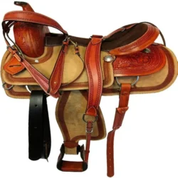 Western Roping Ranch Cowboy Sattel - Handgefertigtes Premium-Leder