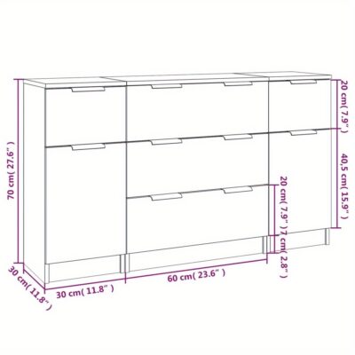 3-tlg. Sideboard-Set aus geräuchertem,... Artikel  direkt vom Hersteller Weltweit A1Markt.de