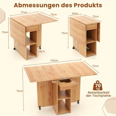 COSTWAY Folding dining table... Artikel  direkt vom Hersteller Weltweit A1Markt.de