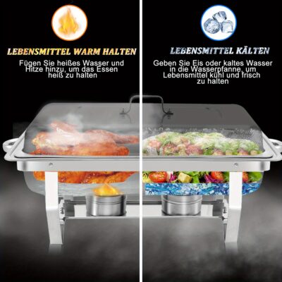 9L 2/4/6/8pcs Chafing Dish Edelstahl Buffet Set Speisenwärmer... Artikel  direkt vom Hersteller Weltweit A1Markt.de