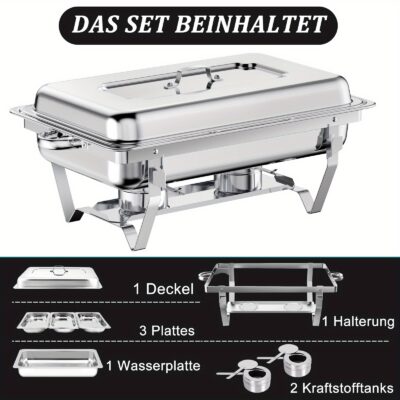 9L 2/4/6/8pcs Chafing Dish Edelstahl Buffet Set Speisenwärmer... Artikel  direkt vom Hersteller Weltweit A1Markt.de