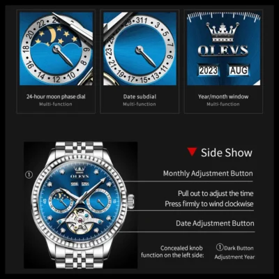 OLEVS Men’s Watches Hollow Flywheel Rhinestone... Artikel  direkt vom Hersteller Weltweit A1Markt.de