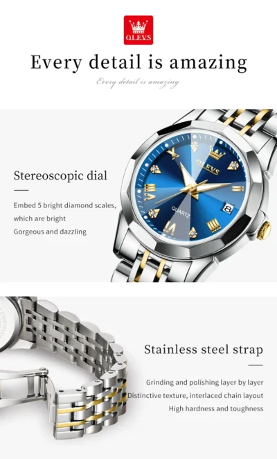 OLEVS Couple Watches Rhombus Mirror Luxury Original... Artikel  direkt vom Hersteller Weltweit A1Markt.de