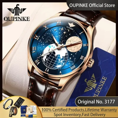 OUPINKE 3177 Moon Phase Man Watch High-end Import Jappan... Artikel  direkt vom Hersteller Weltweit A1Markt.de