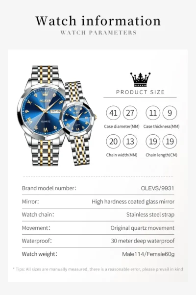 OLEVS Couple Watches Rhombus Mirror Luxury Original... Artikel  direkt vom Hersteller Weltweit A1Markt.de