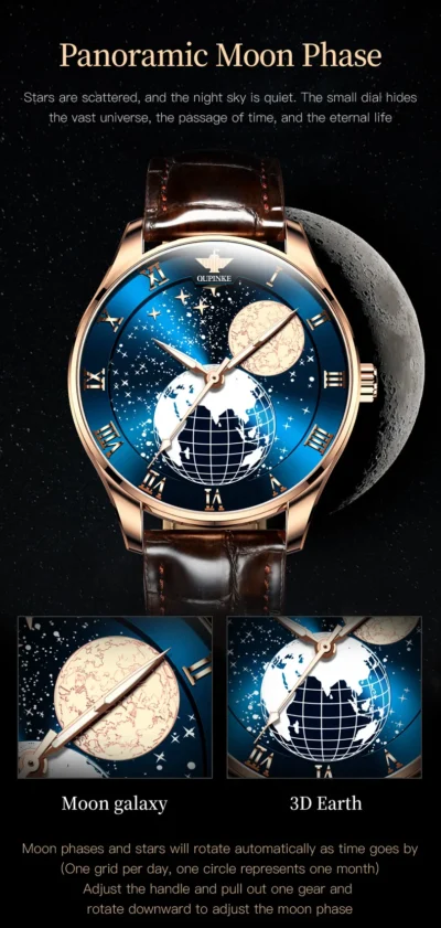 OUPINKE 3177 Moon Phase Man Watch High-end Import Jappan... Artikel  direkt vom Hersteller Weltweit A1Markt.de