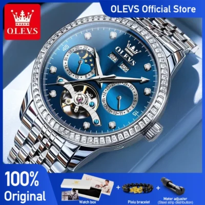 OLEVS Men’s Watches Hollow Flywheel Rhinestone... Artikel  direkt vom Hersteller Weltweit A1Markt.de